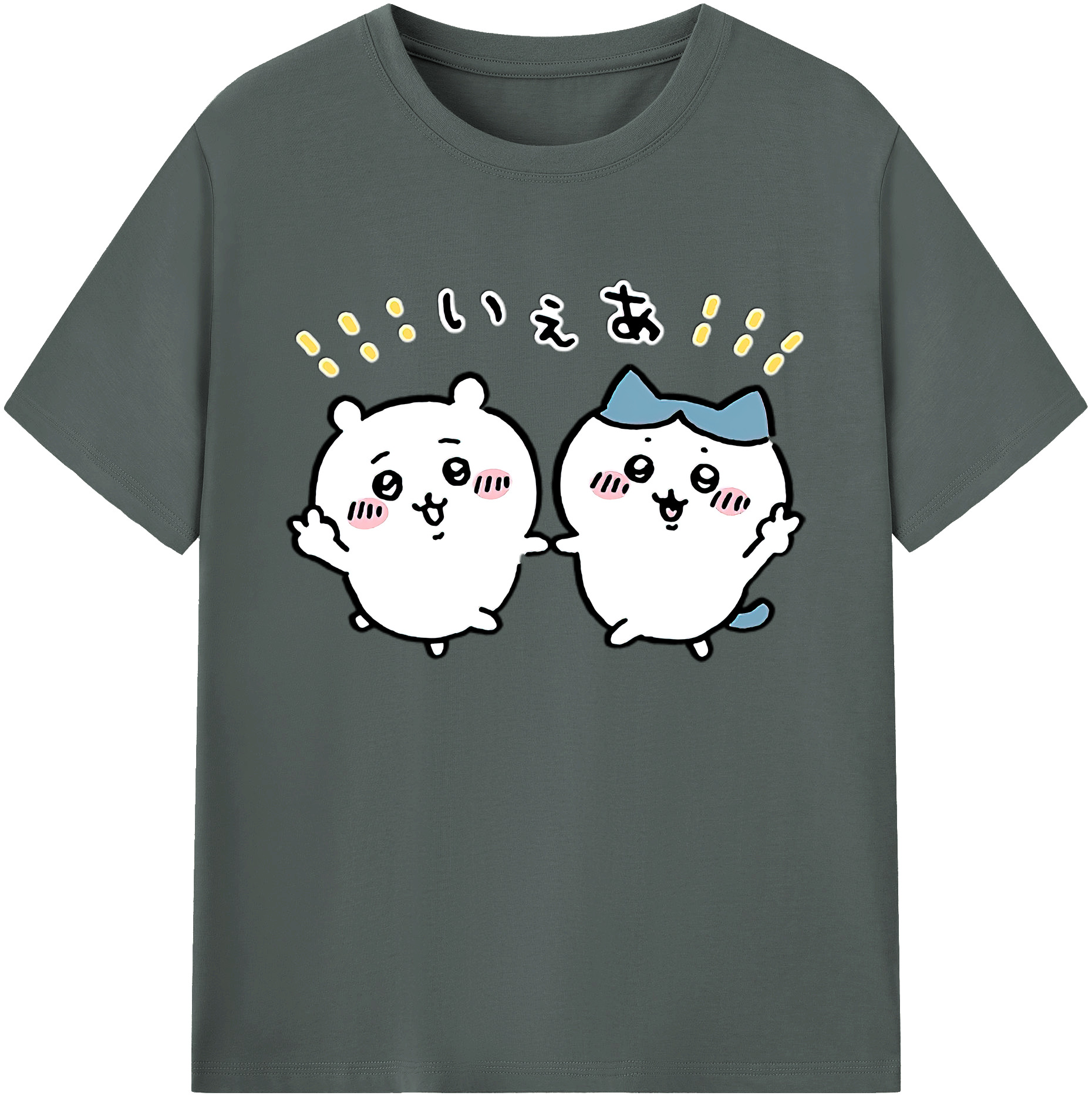 （画像用） ちいかわ ハチワレ Chii-kawa hachiware 綿100％ メンズ半袖Tシャツ｜肌触りやわらか＆通気性